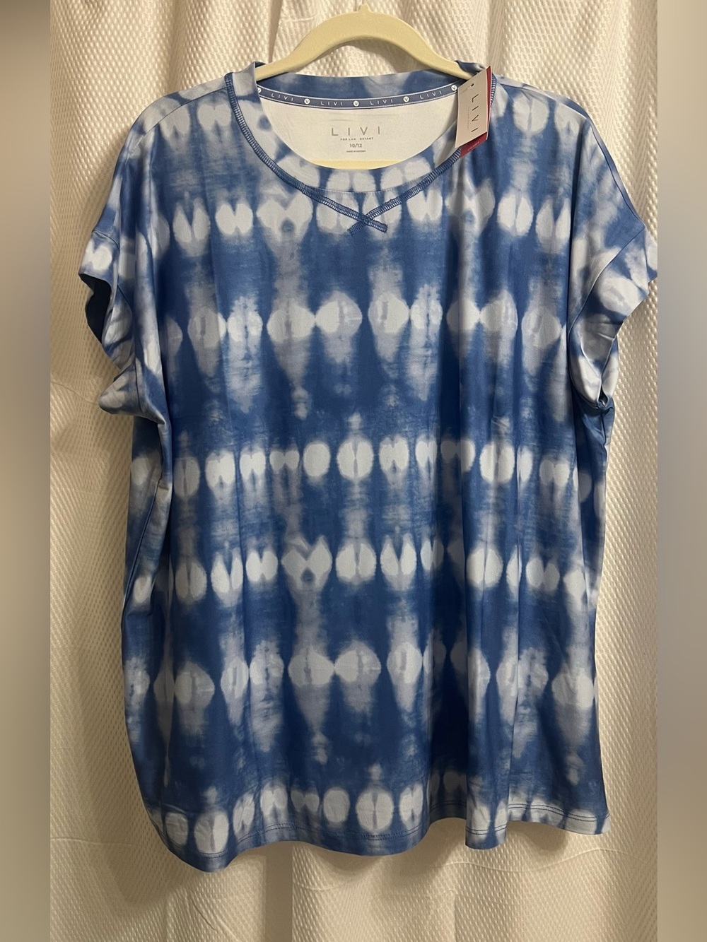 Livi Active Blue and White Tie-Dye Short Sleeve Tee